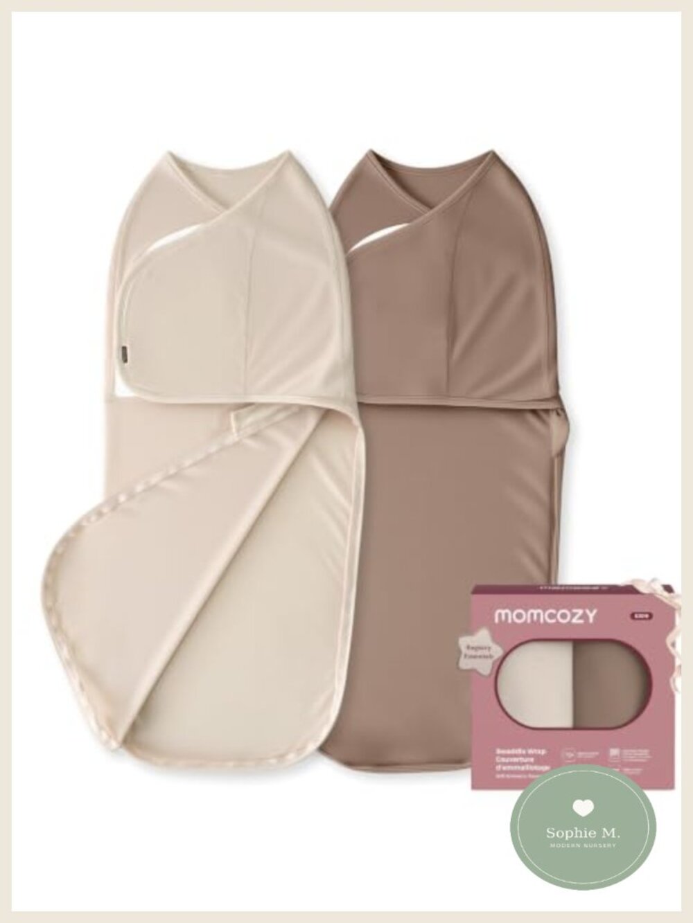 Momcozy Swaddles for Newborns Quiet Fastener Swaddle 0-3 Months
